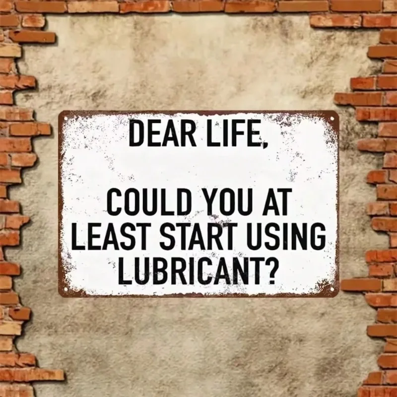 لافتة ألومنيوم مسطحة مضحكة ثنائية الأبعاد - ديكور مضحك، مثالية للشرفة والمقهى والجراج والحمام والطابق السفلي والحمام والبار #6