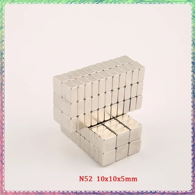 

10~30PCS N52 10x10x5mm Block Strong Powerful Magnets 10mm x 10mm x 5mm Rare Earth Neodymium Magnet Permanent Magnet Disc