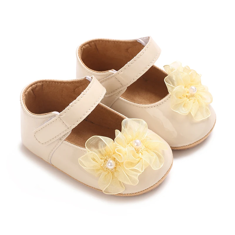 Baby Fashion Princess Style Flat Shoes Cute Lace Flower Mary Zhen Shoes Newborn Shoes Baby Girl Anti slip Learning Shoes