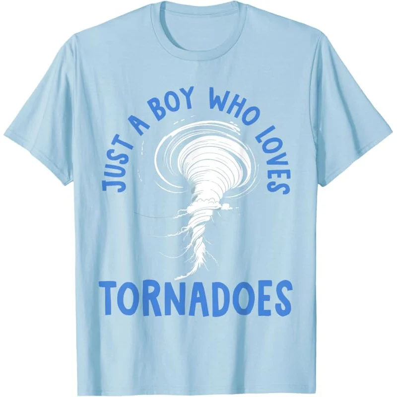 Men's and Women's Sports and Leisure New Fashion Trend Short Sleeve Tornado Birthday Storm Chasing Weather T-shirt Black