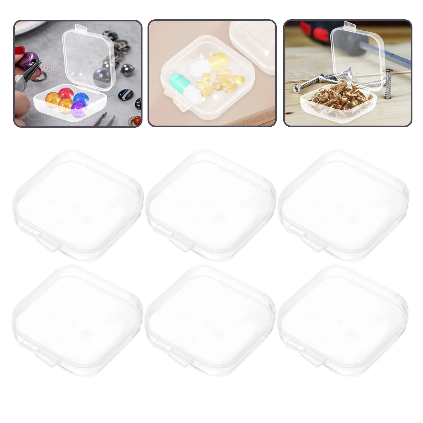 

80pcs Jewelry Storage Box Clear Mini Organizer Plastic Container For Earrings Rings Beads Ear Backs Holder Case