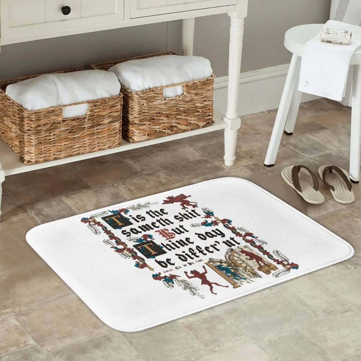 

Same Shit Medieval Style English History Non-slip Doormat Floor Mat Carpet Rug for Kitchen Entrance Home Bedroom Footpad Mats