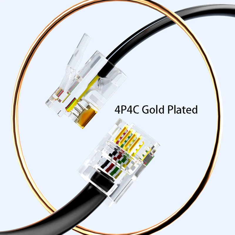 RJ9 4P4C Anti Wicklung Kabel Adapter Telefon Hörer Dreh Kopf Linie Festnetz Telefon Konvertieren Kabel Splitter Draht Organisieren Werkzeug – Detail 3