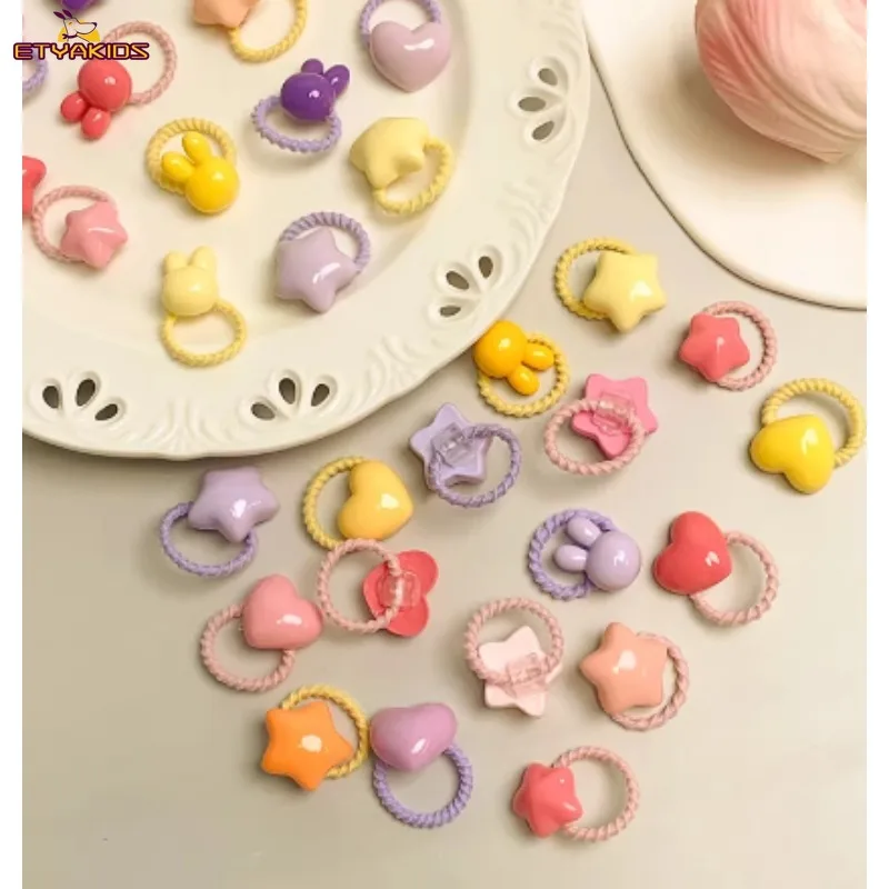 

Набор из 10 резинок для волос для девочек: с мишками, сердечками, цветами и бантиками, эластичные резинки для кос и причесок, аксессуары для волос для девочек