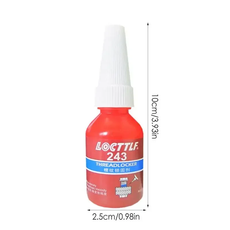 Colle à vis de championnat à filetage Loctite robuste, colle anaérobie, scellant à écart de résistance moyenne, 10ml, 243, 3 pièces