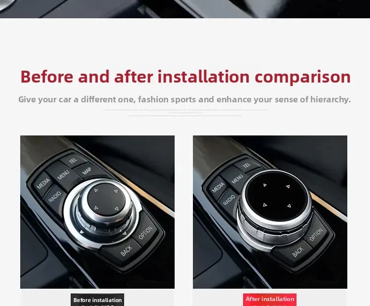 For BMW 1 2 3 4 5 6 7 Series X1 X5 X6 F20 F30 F10 F07 E60 E90 E70 IDrive Car Multimedia Big Knob Covers Button Trim Control
