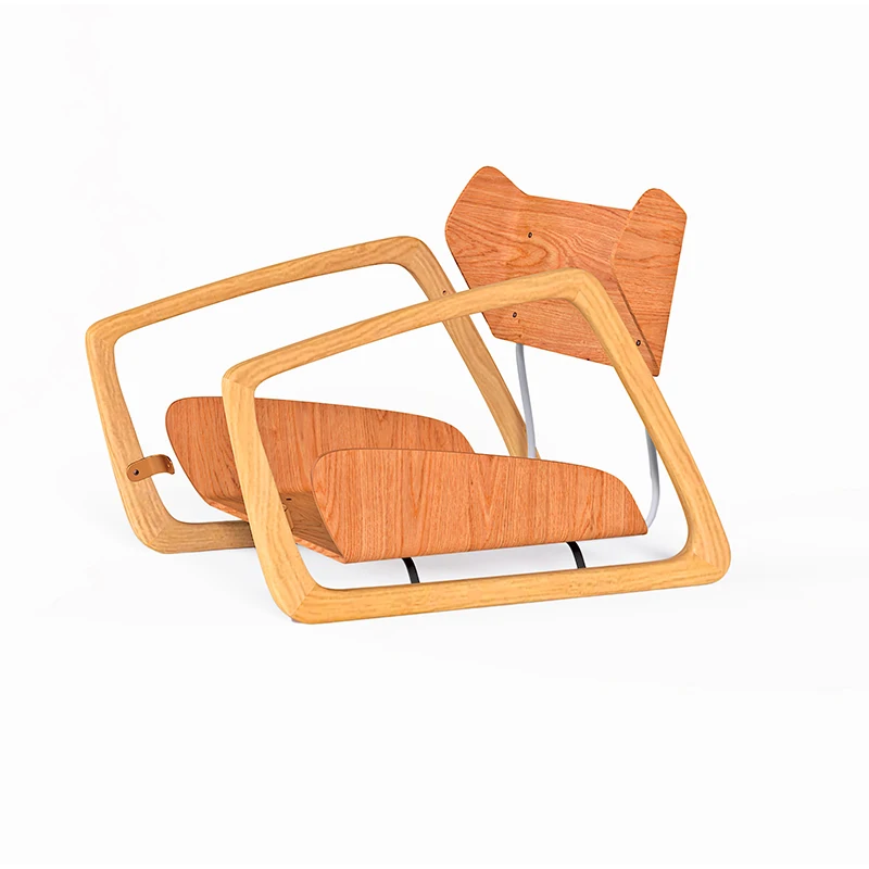 Hotel and villa outdoor/indoor lounge chairs - crooked plywood resort furniture, modern pool chairs and sofa chairs