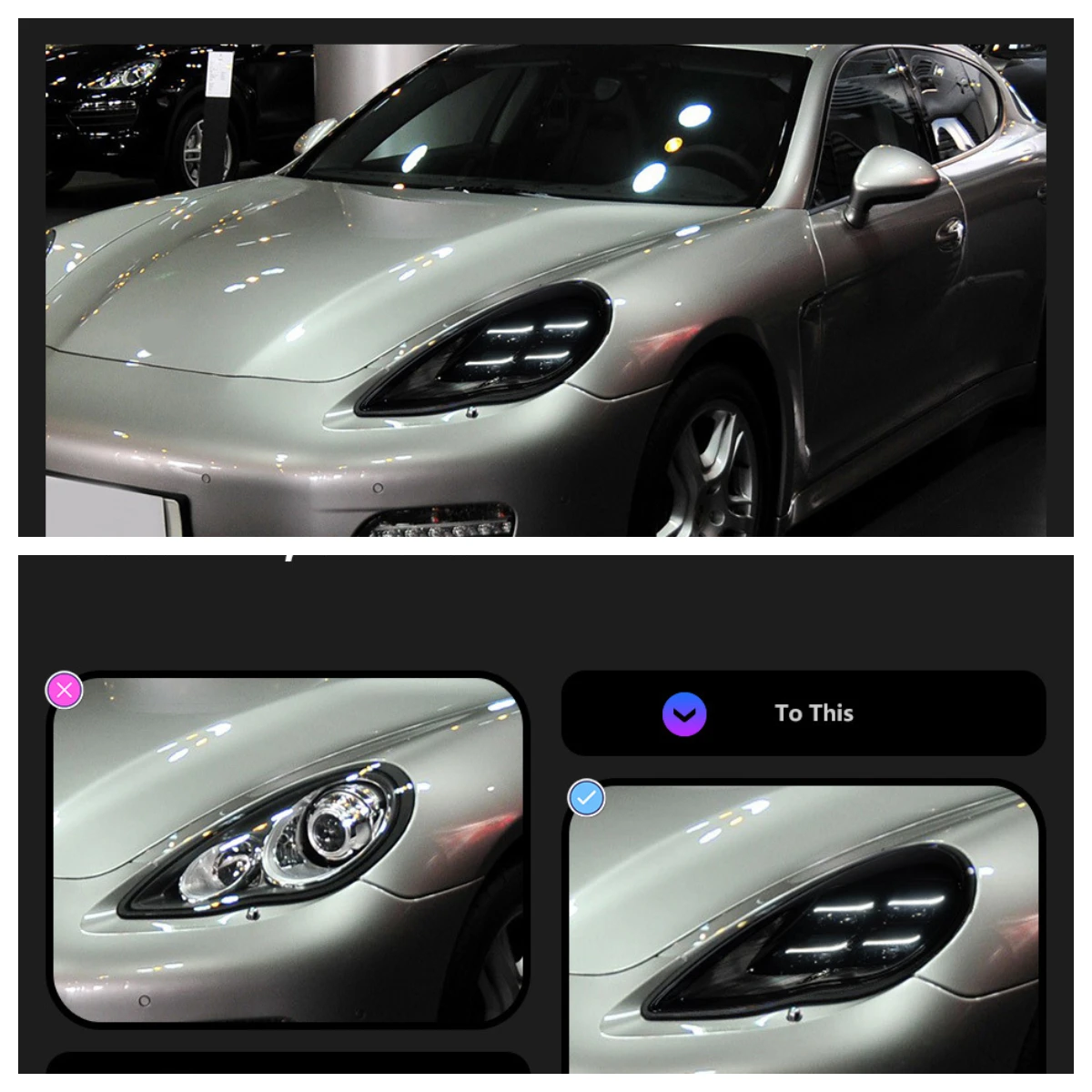 Suitable for Porsche Panamera 10-13 Headlight Assemblies Panamera Modification LED matrix Lens Headlights Upgraded Headlights