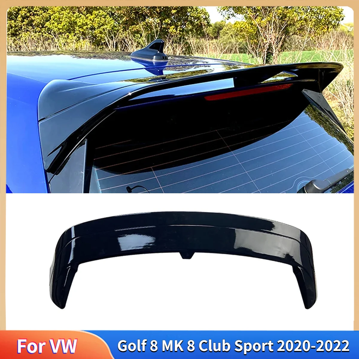 

For VW Golf 8 MK 8 Club Sport 2020-2022 Car Rear Trunk Roof Sport Spoiler Wing Styling Tail Top Wind Spoilers Wings Auto Parts