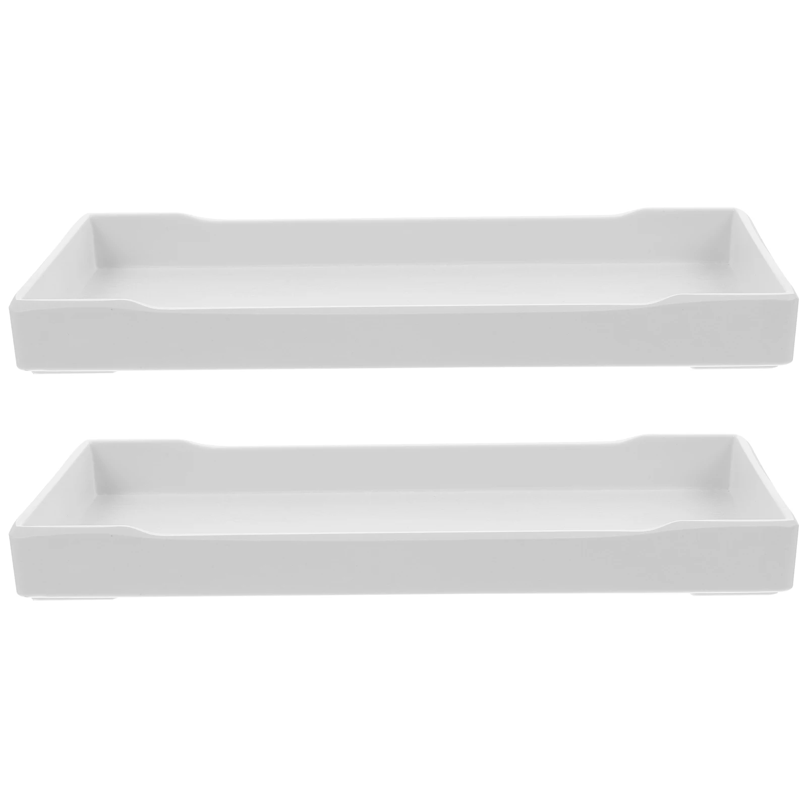 

2 Pcs Serving Tray with Lid Rectangular Plastic Fruit Platter Japanese-style Snacks