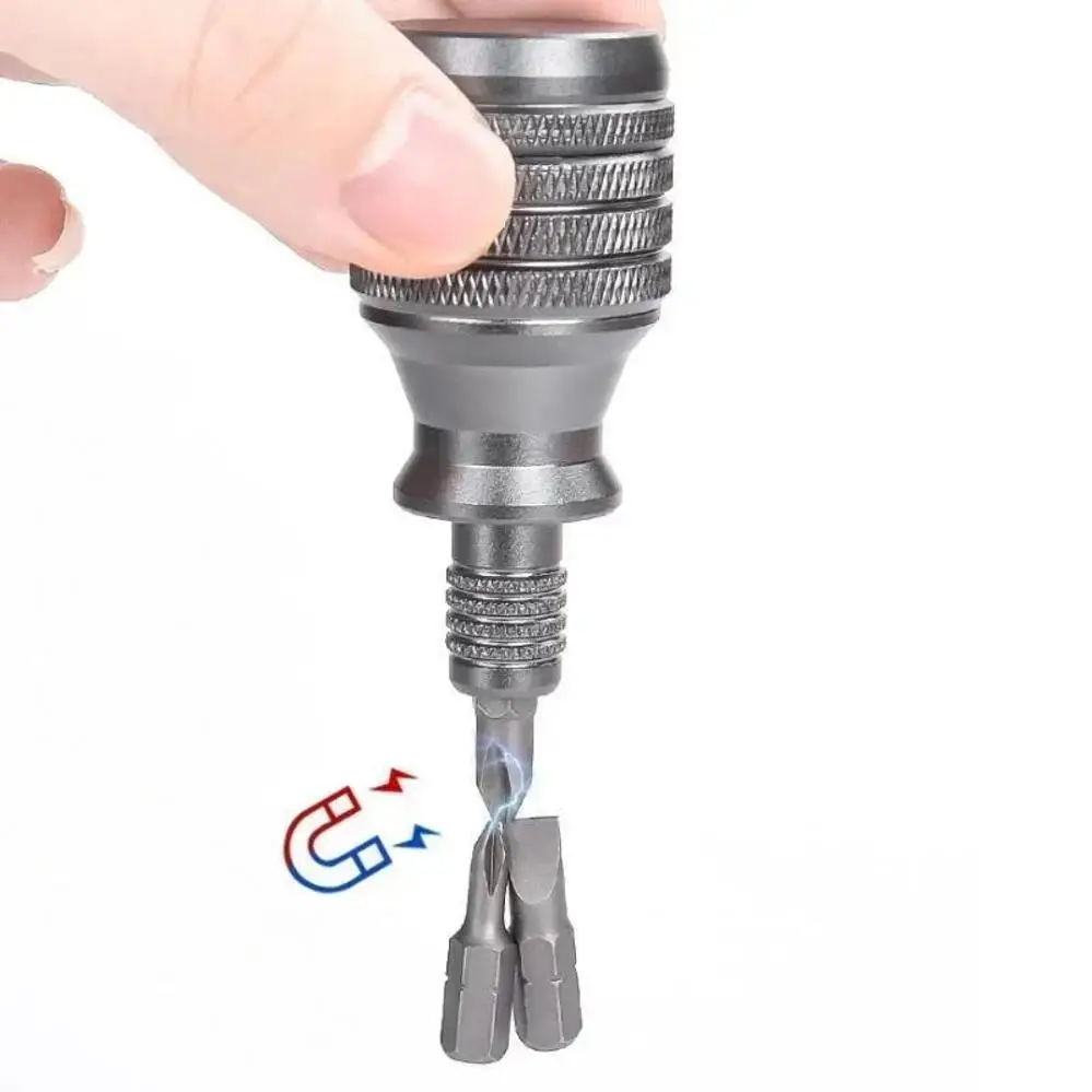 Mini Screwdriver Titanium Screwdriver 1/4 Inch Magnetic Screwdriver 7 In 1 S2 Alloy Steel Drill Bit EDC For Home Repair Tools