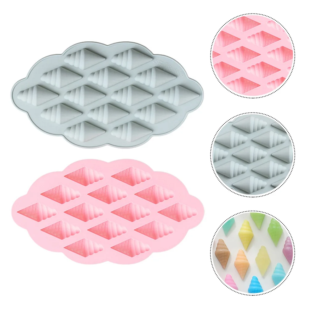 

2 Pcs Ice Cream Cone Mold Silicone Tray for Cake Making Baking Tool Chocolate Casting DIY Supplies Kitchen Bar Utensils