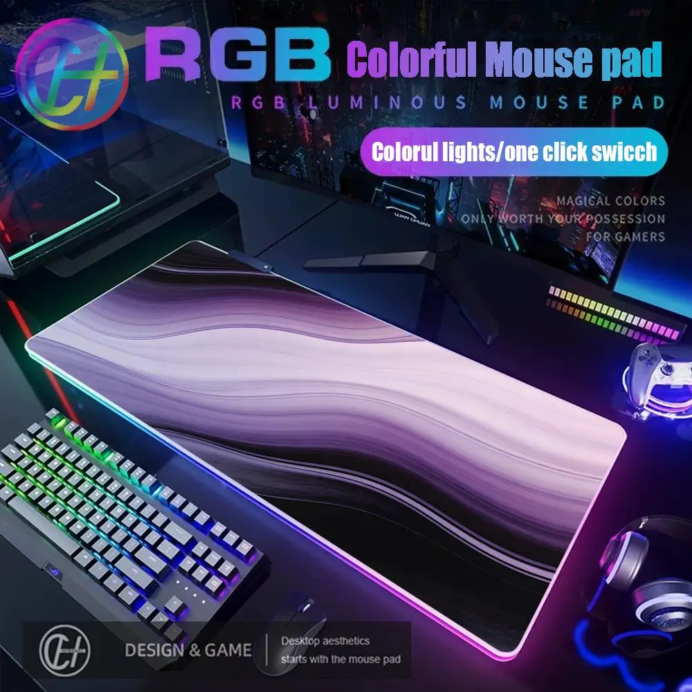 

HYBXAXC Strata Liquid Mouse Pad RGB Gaming Mouse Pad Desk Mat HD Gamer Large LED Light XXL