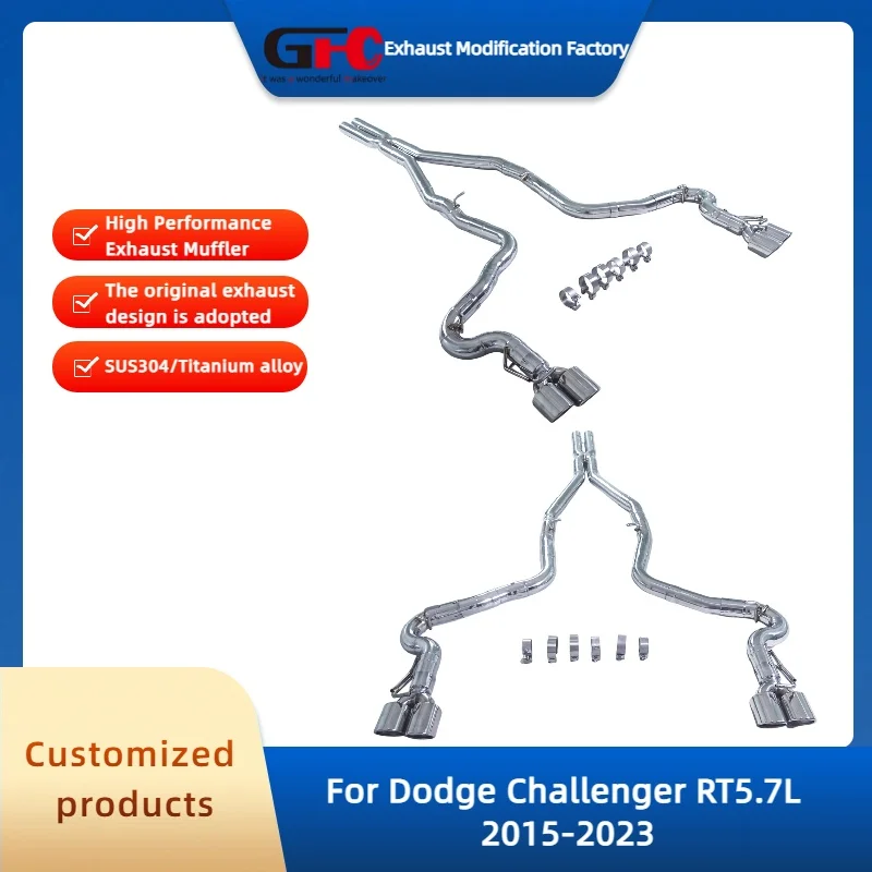 

GFC Straight Pipe Exhaust for Dodge Challenger RT 5.7L 2015-2023 High Performance 304 Stainless Steel Car Valve Exhaust Pipe
