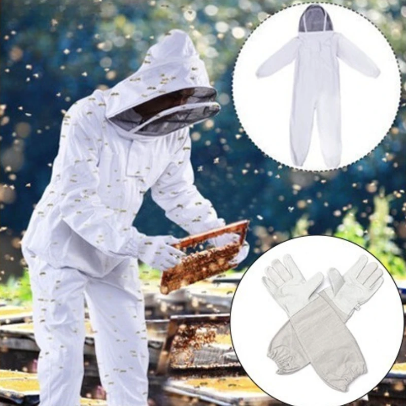 

Full Body Beekeeping Clothes for men and women Professional Beekeepers Protective suits With Gloves Safety Ventilated Veil