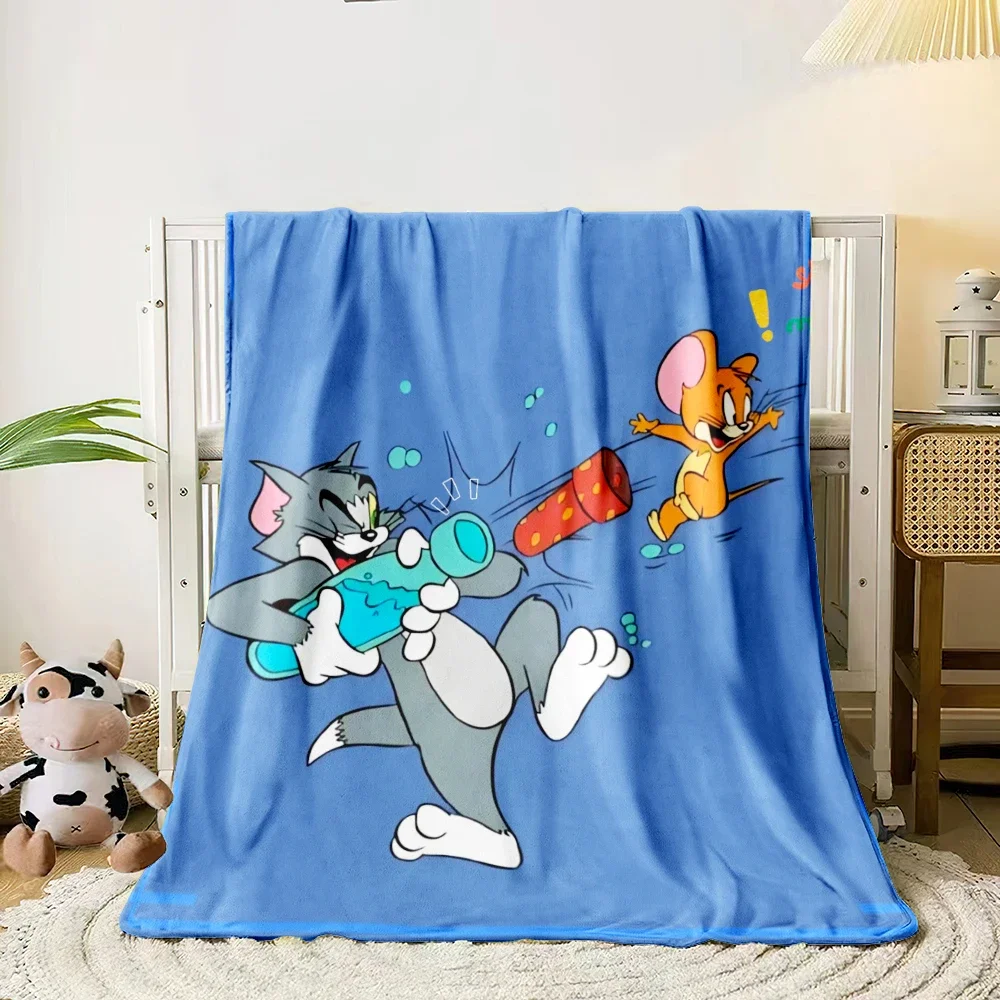 1 PC Tom and Jerry blanket - Lightweight Flannel Throw for sofas, travel, camping, living rooms, offices, sofa, chairs and beds