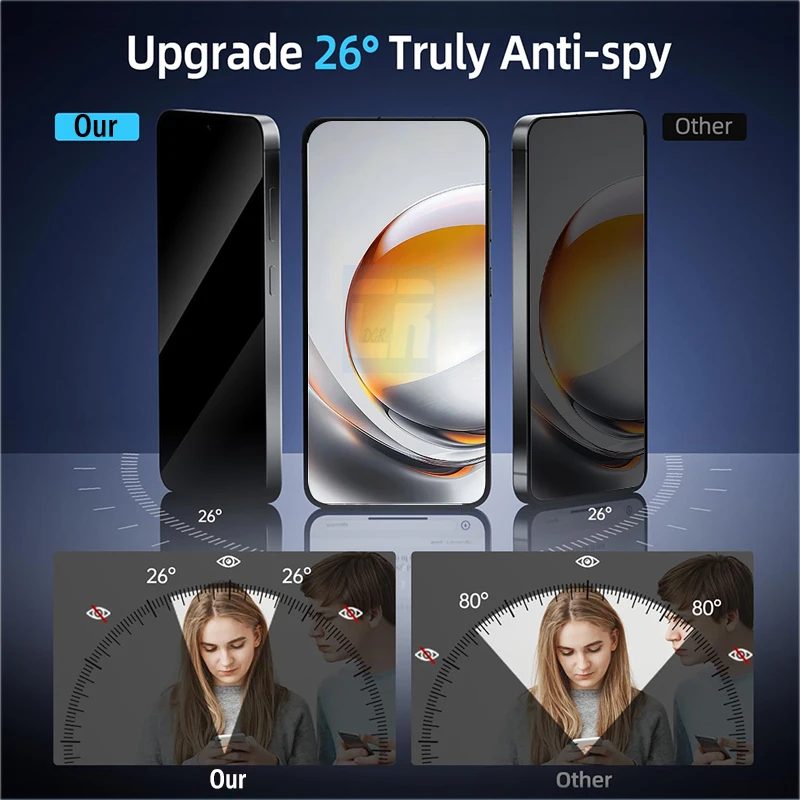 Easy Installation Dust Free Anti Spy Tempered Glass for ZTE nubia Z80 Ultra Unlock Privacy Screen Protector Oleophobic Coating