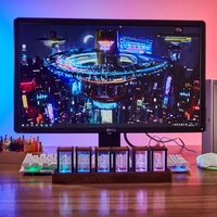 Nixie Tube RGB Digital Table Clock USB Powered Alarm Clock with Large Display for Bedroom Desk Decoration