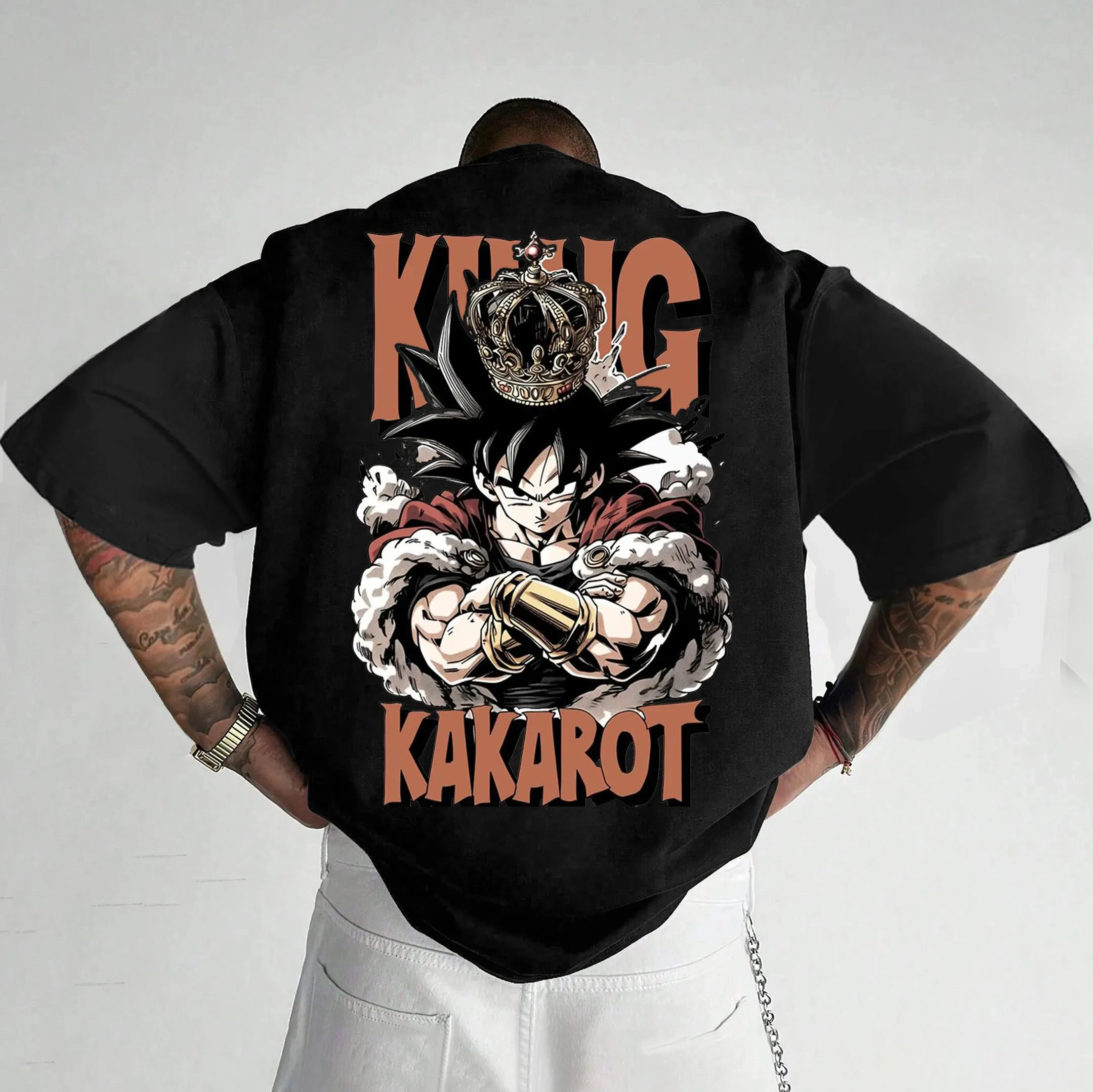 لعبة دراغون بول أنيمي جوكو مطبوعة القطن قصير الأكمام 2026 الصيف فضفاض رياضي الرجال والنساء المألوف جولة الرقبة تي شيرت #3