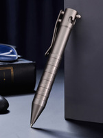 1 Piece Titanium Alloy TC4 Bolt Action Ball Point Pen with 1 Extra G2 Refill for Office, Signature Gift EDC Pen