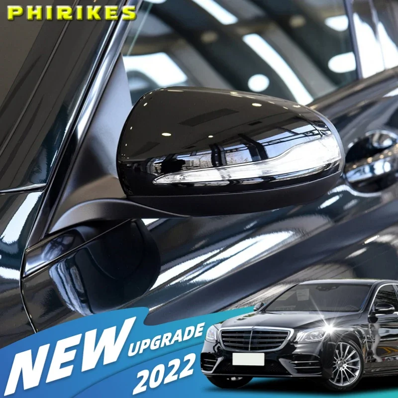 

Replacement carbon Black Side Rearview Mirror Cover Caps Shell LHD For Mercedes Benz C GLC S E Class W205 X253 W222 W213 W238