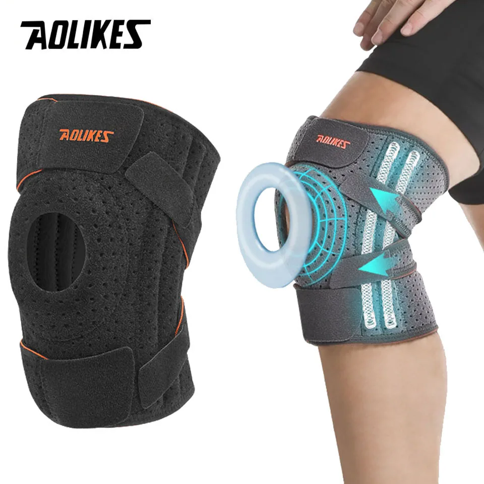 AOLIKES 1PCS NEW Knee Brace with Side Stabilizers & Patella Gel Pads,Knee Support for Cycling,Running,Climbing