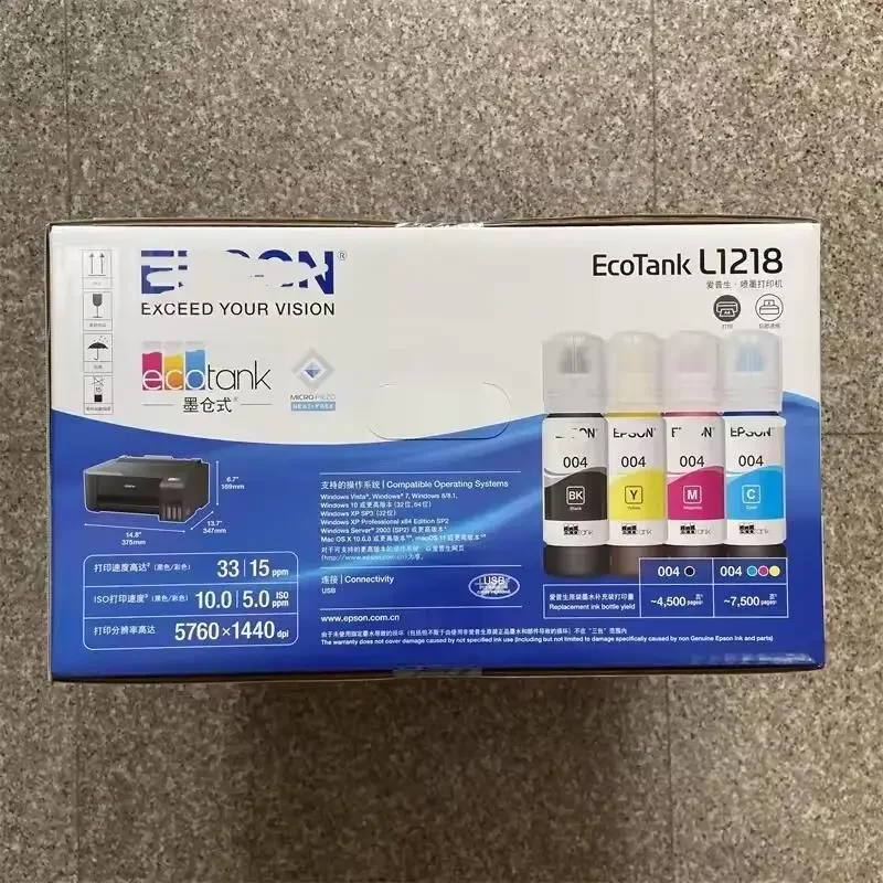 A4 Color Inkjet Printer with WIFI L1118/L1218/L1119/L1219/L1259 CMYK Ink Home Office File Photo Printing for Students for Epson