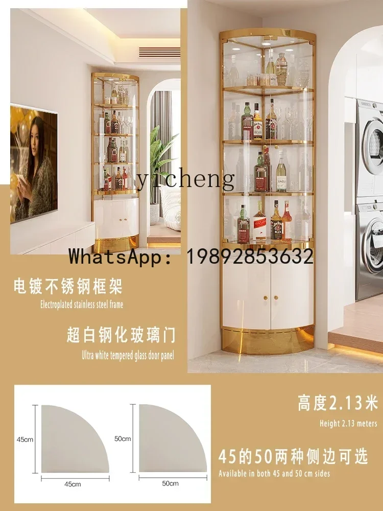

X5 light luxury stainless steel triangular cabinet glass wine cabinet post-modern corner wine cabinet