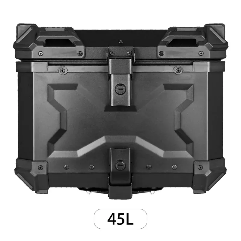 

45L Motorcycle Rear Box Aluminium Alloy Tail Box Carrier Tool Case Universal Trunk With Fitting Plate and Fixings