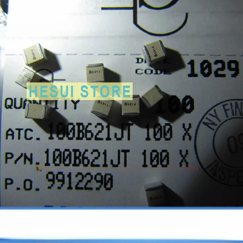 

10 шт. P90 ATC100B621JT100XT ATC100B621JW100XT ATC100B621JP100XT ATC100B621JT100XT Высококачественный RF-конденсатор 620pF
