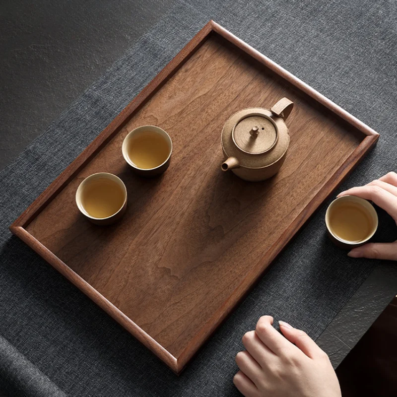 Simple Solid Wood Tea Tray Household Wooden Tray Living Room Snacks Snack Tray Pot Bearing Dry Bubble Table