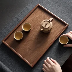 Simple Solid Wood Tea Tray Household Wooden Tray Living Room Snacks Snack Tray Pot Bearing Dry Bubble Table