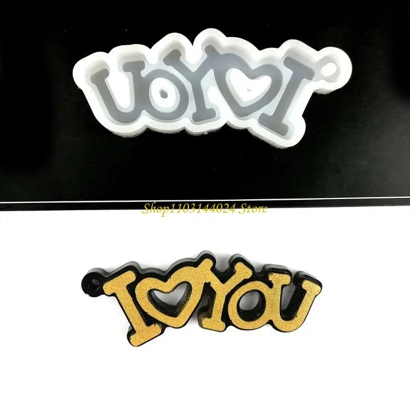 N5KE عيد الحب المفاتيح راتنجات الايبوكسي قالب معلقة المعلقات لتقوم بها بنفسك قالب من السيليكون #4