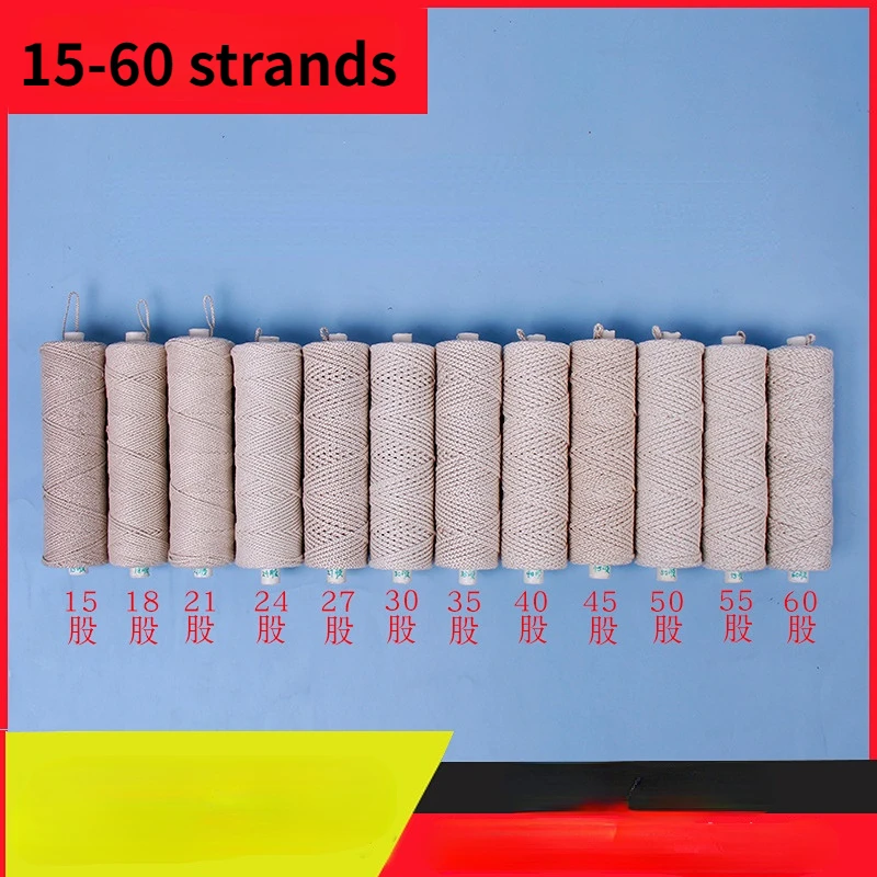 15-60 Strands Cotton Paper Wax Wick Candle Thread Soy Wax Scented Candle Making DIY Smokeless Wax Wick