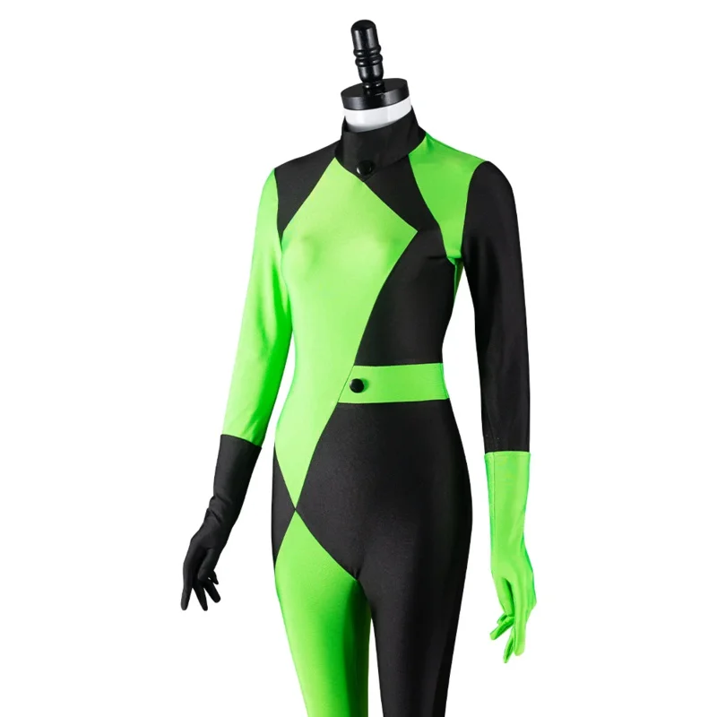 Shego Cosplay Fantasy Cartoon Cosplay kostium anime przebranie kobiety rękawiczki torba na nogę kombinezon Halloween odgrywanie ról ubrania