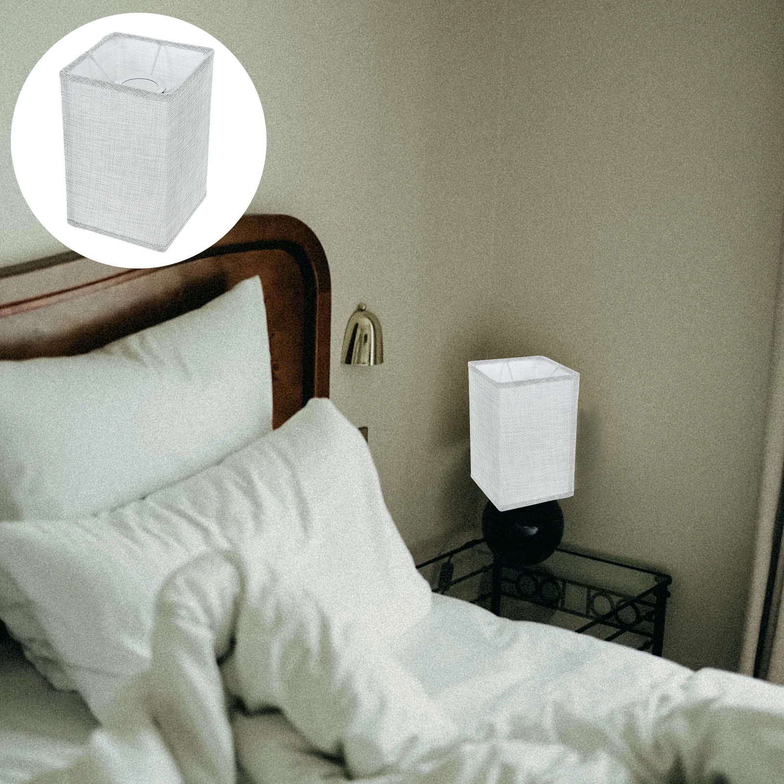 Square Lampshade Corner Floor Linen Hollow Out Lampshades for Table Light Cover Office