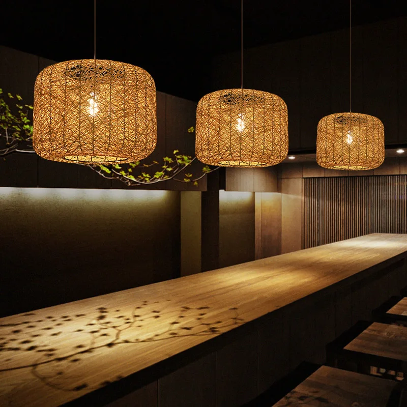 Zuidoost-aziatische Theehuis Kroonluchter Chinese Rotan Creatieve Lamp Thuis Blijven Japanse Restaurant Hot Pot Restaurant Hangend Licht