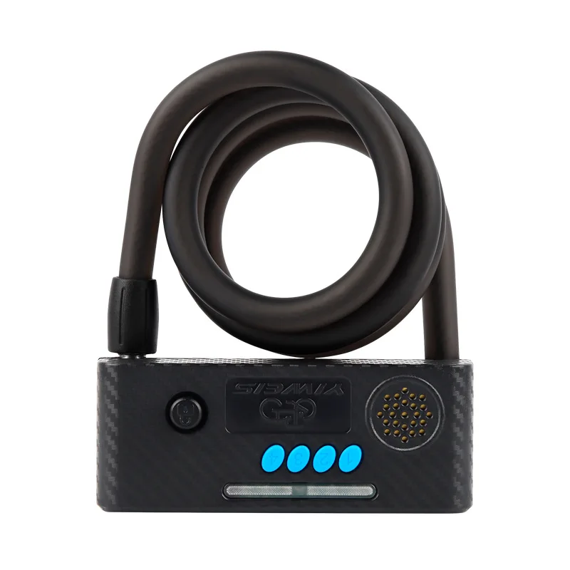 Anti-Theft Combination Mobile Remote Control with Sound and Light Alarmn Steel Cable Smart Lock for Mountain Bike