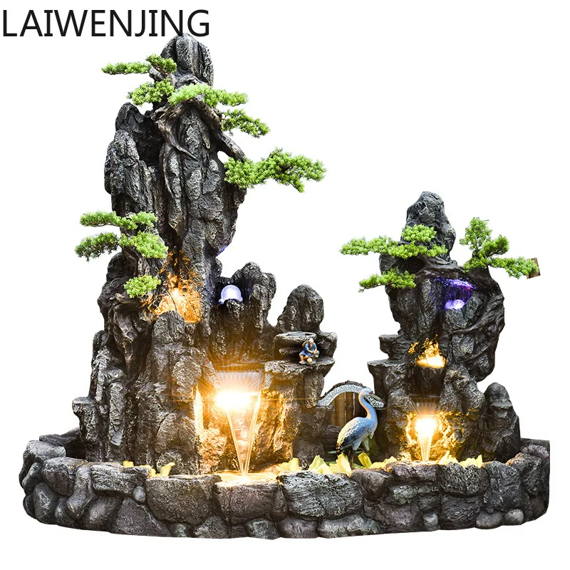 

HLZ Flowing Water Fountain Wealth-Attracting Balcony Ornament Courtyard Decoration Landscape Fish Pond Landscaping
