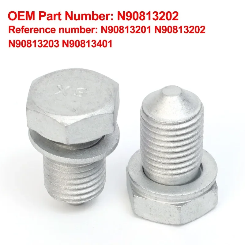 Car Oil Drain Screw Washer Set N90813202 Auto Engine Pan Oil Drain Gearbox Bolt Car Replaceable Accessories For Volkswagen Audi
