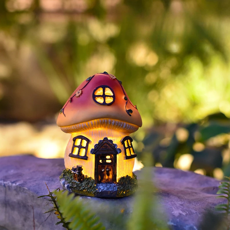 

New Solar Mushroom House Shaped Light Outdoor Garden Waterproof Courtyard Light Atmosphere Lawn Mushroom Ornament