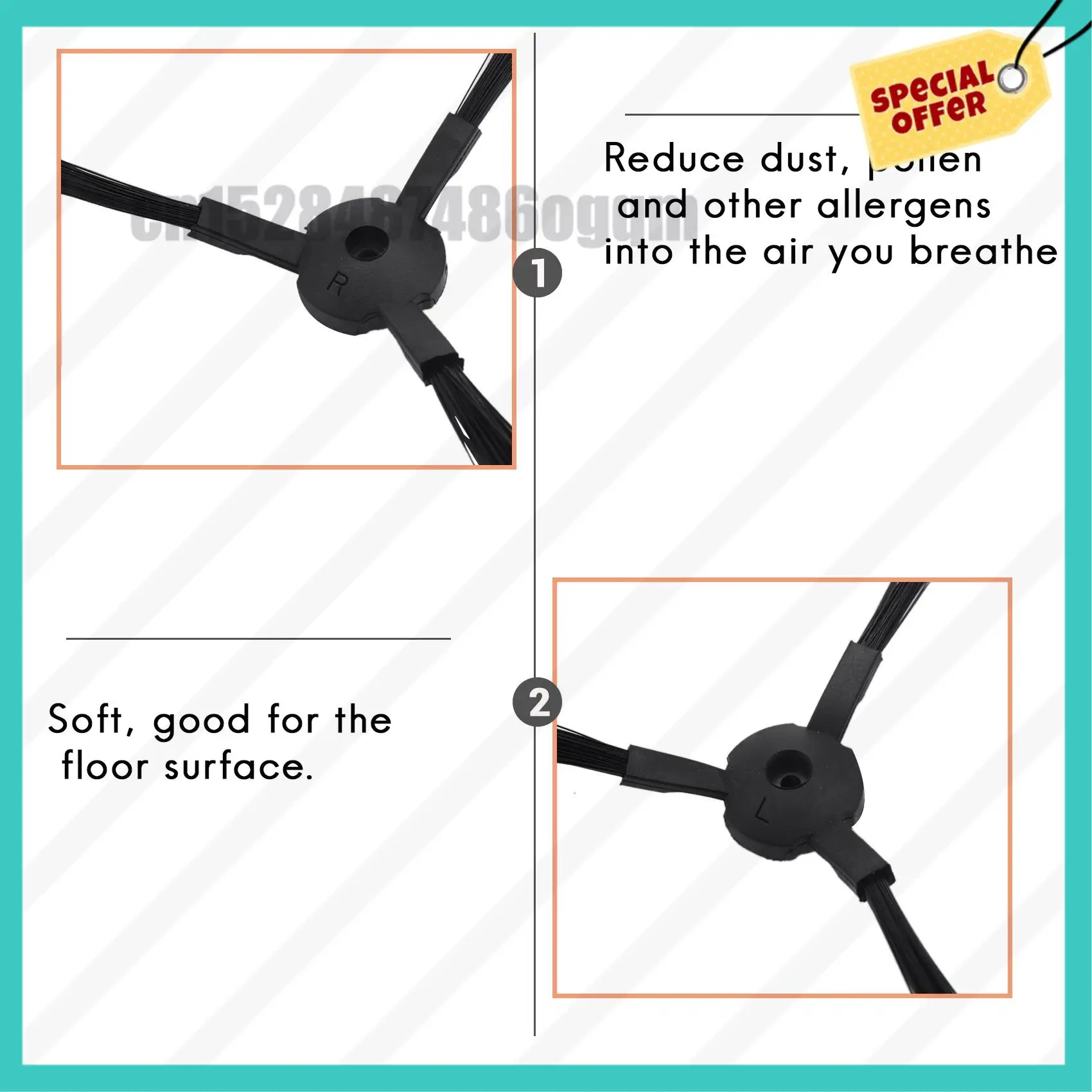 -ABJZ 5 مرشحات + 10 فرش جانبية لقطع غيار Medion Md 16192 Md 18500 Md 18501 Md 18600