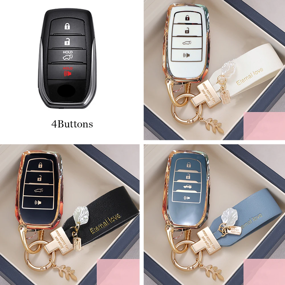 Tpu Car Key Case Cover Shell for Toyota Fortuner Rav4 Highlander Yaris Auris Camry Land Cruiser Prado 150 Mark X Venza