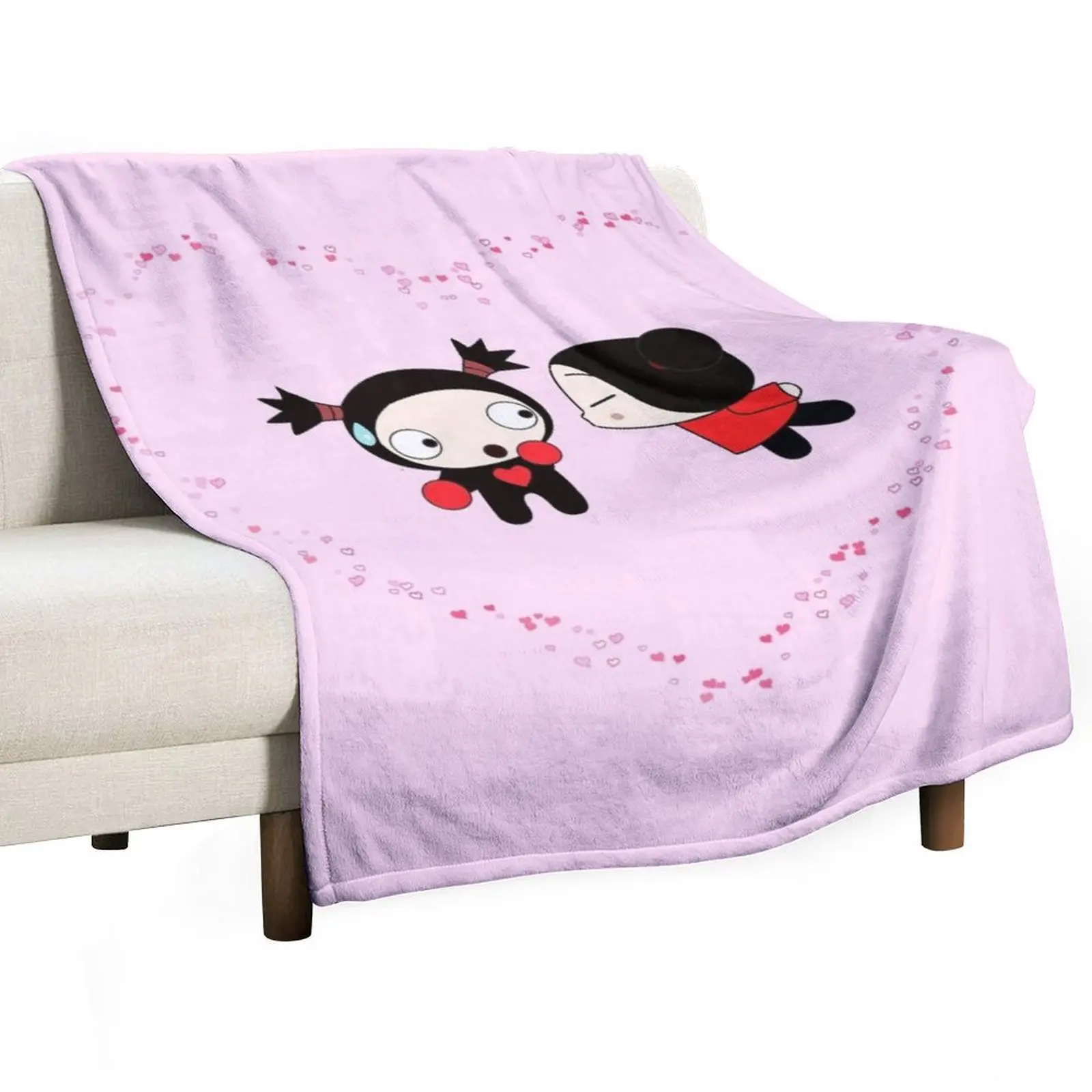 

Pucca Loves Garu Throw Blanket Bed Fashionable Shaggy Extra Large Throw manga Blankets