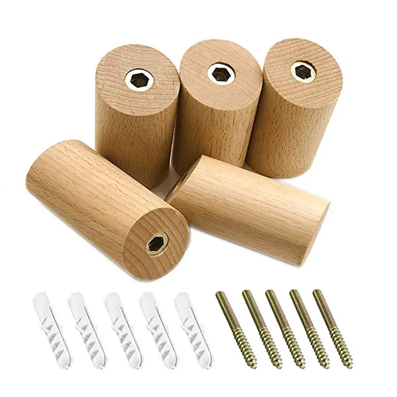 2/4pcs Wooden Hooks Natural Wall Mounted Clothes Scarf Hat Coat Hook Simple Room Decor Storage Hanger Towel Rack Home Organizer