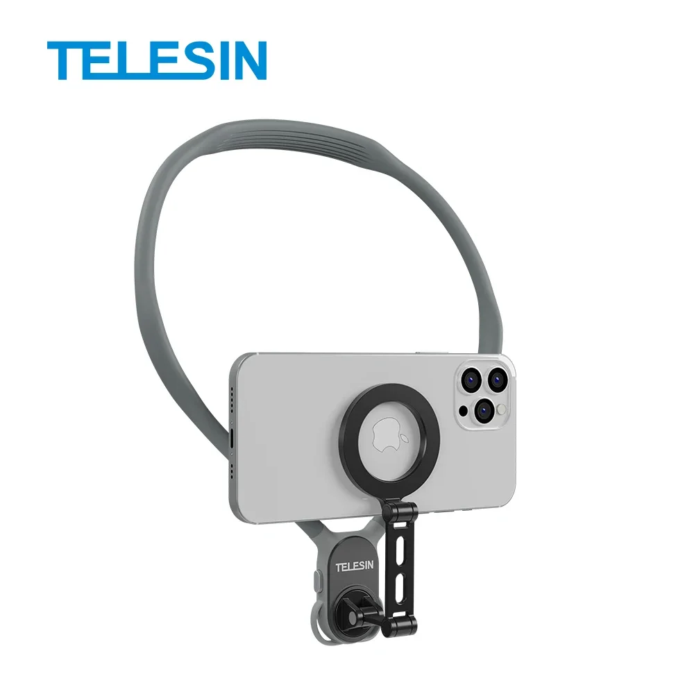 

TELESIN Silicone Magnetic Neck Mount Phone Holder for iPhone 16 15 14 SAMSUNG HUAWEI XIAOMI Max Version Mount Phone Accessories