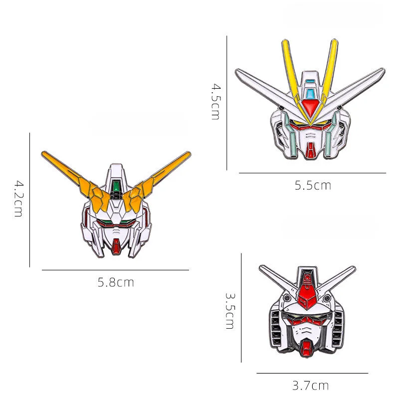 Gundam Metal Badge Mobile Suits Mecha Robot Anime Enamel Lapel Bag Brooch