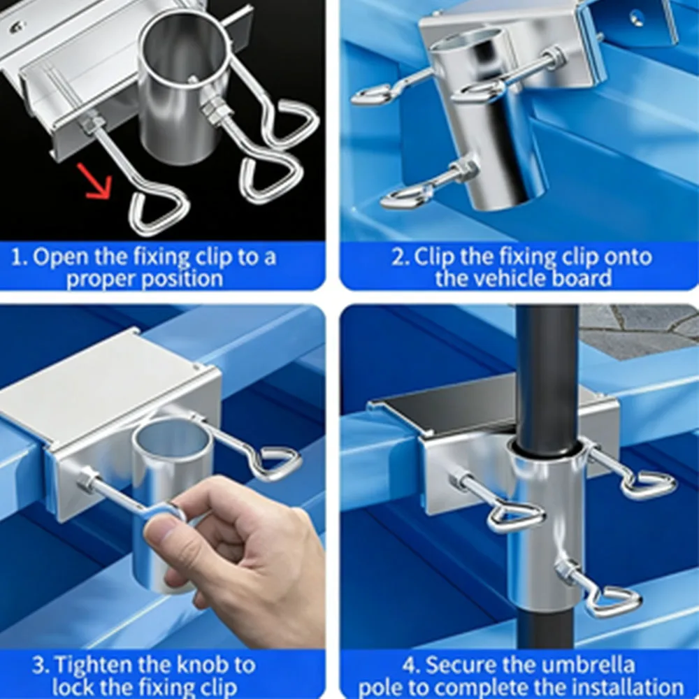 

Multifunctional Railings Garden Parasol Clamp, Special Umbrella Pole Fixing Bracket for Pool Benches and Fences