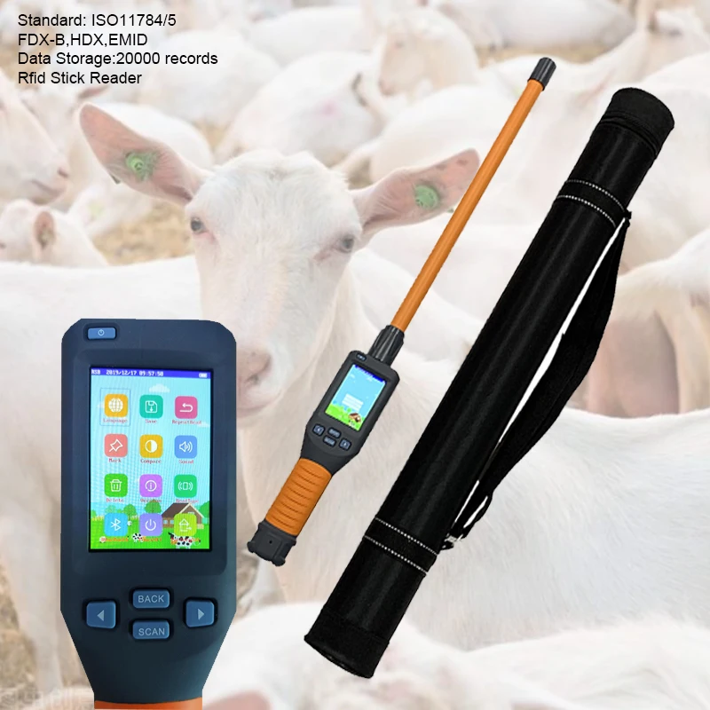 134.2KHz RFID Ear tag Stick Reader FDX-B Tracking ID reader for EID farming Management Android animal chip scanner