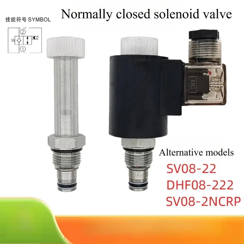 Hydraulic Thread Cartridge Solenoid Valve Normally Closed Pressure Hold Relief Valve SV08-22